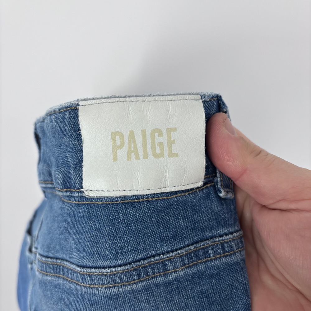 Paige Sasha Jeans Womens 28 Blue High Rise Wide Leg Stefania Distressed Denim - Picture 6 of 10